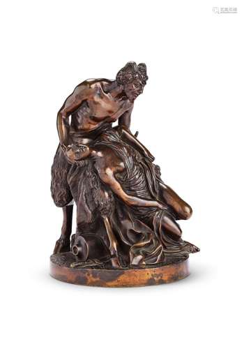 An 18th century French patinated bronze figural group of Bac...