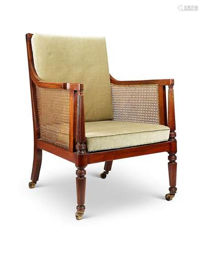 A Regency mahogany library bergère