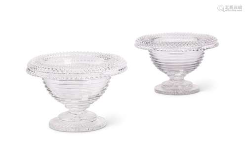 A pair of Regency cut glass bowls