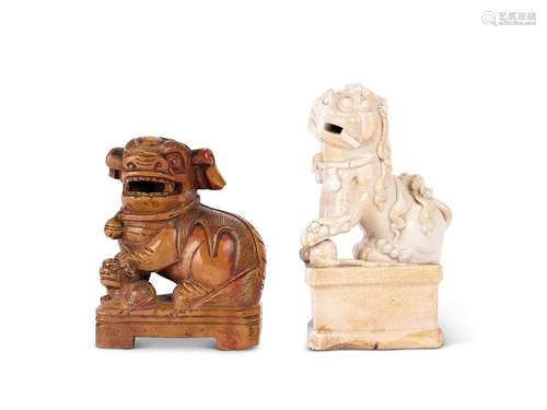 A blanc de chine dog of Fo incense burner