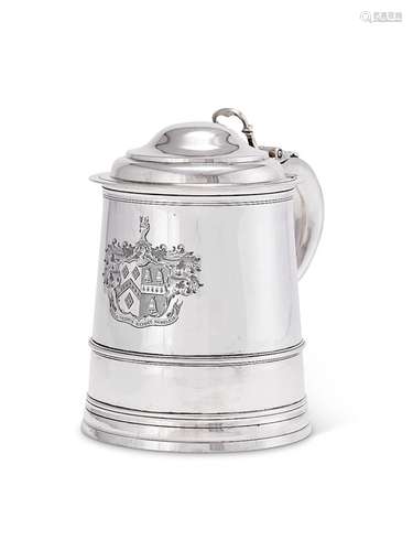 A good George III silver tankard in anachronistic George II ...