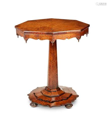 A William IV pollard oak octagonal occasional table