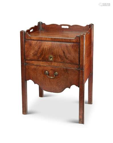 A George III mahogany gentleman's bedside commode