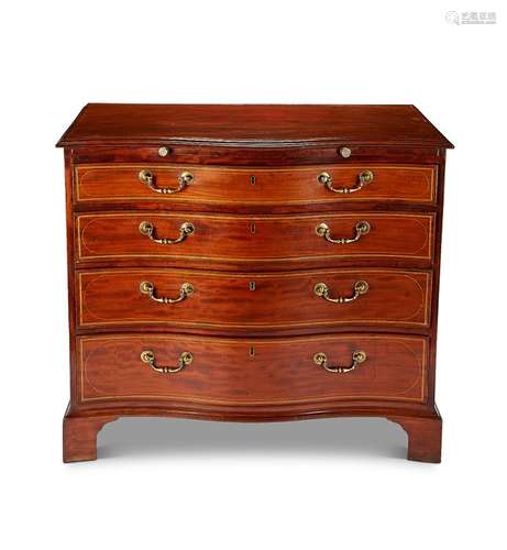 A George III mahogany serpentine chest