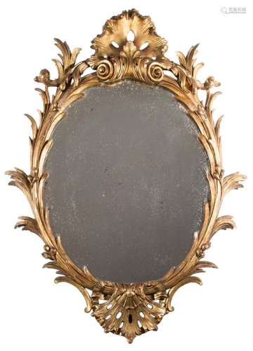 A late 19th century George III rococo style mirror