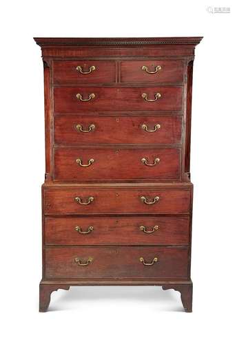 A George III mahogany chest on chest