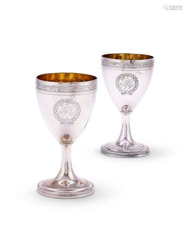 A pair of George III silver goblets by Duncan Urquhart and N...