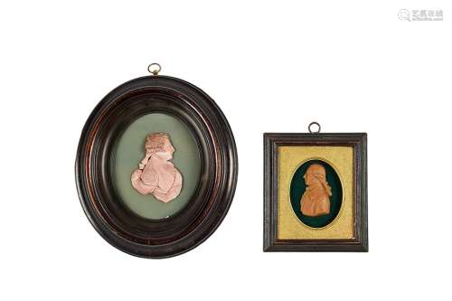 Two 18th century wax relief portraits, one of the Duke of Yo...