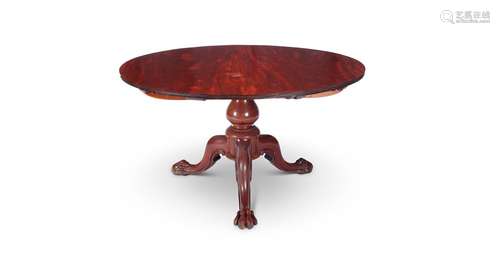 A William IV mahogany circular extending dining table attrib...