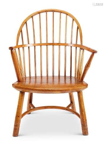 A George III ash hoop-back Windsor armchair, circa 1800