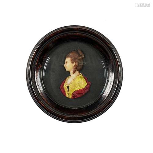 An 18th century coloured wax relief portrait of Lady Beaucha...