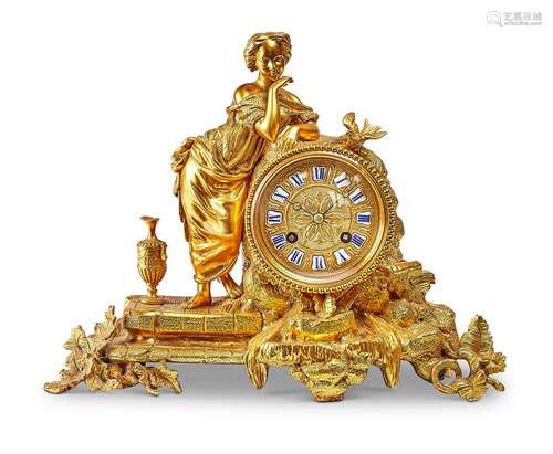 A late 19th French gilt bronze mantel clock by Lays Cherfils...