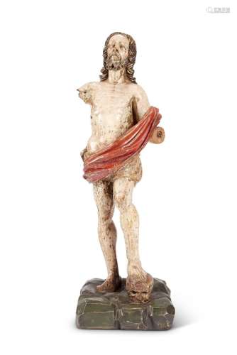 A polychrome and parcel gilt figure of Christ, probably 18th...