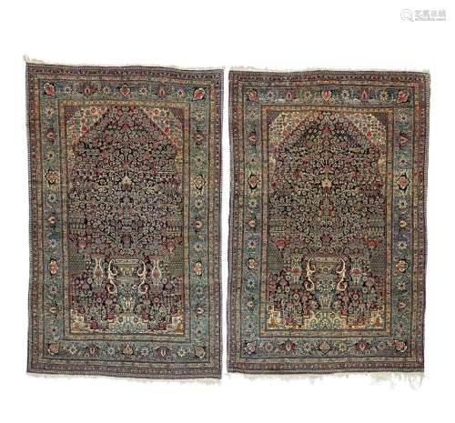A pair of Kashan rugs, Central Persia, circa 1920