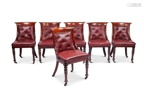 A set of six William IV mahogany side chairs
