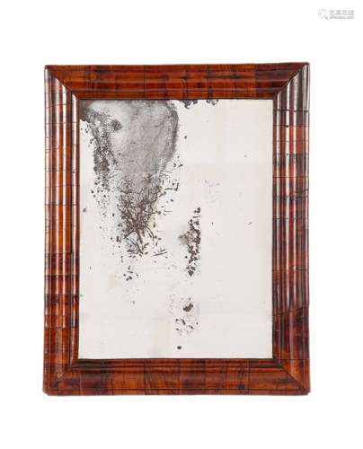 A William and Mary yew wood cushion frame mirror
