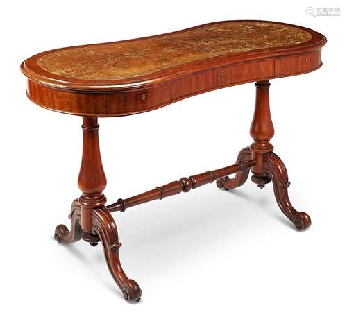 An early Victorian mahogany writing table