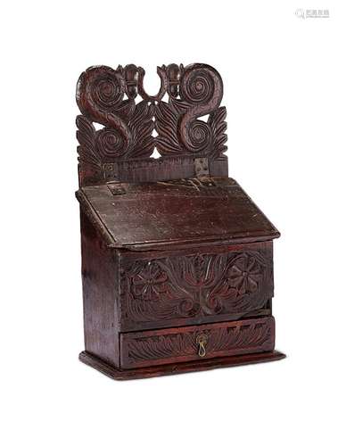 An unusual Charles II oak candlebox