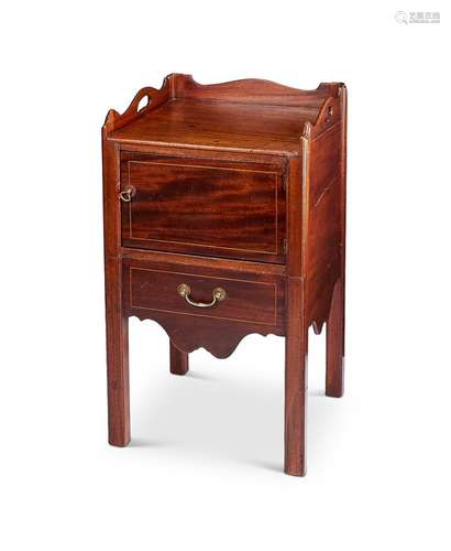 A George III mahogany gentleman's bedside commode