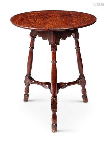 A George III figured oak cricket table