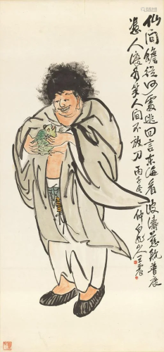 Buddha character painting by Wang Zhen