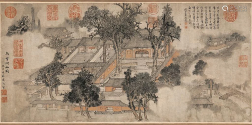 Ming dynasty building painting by Sheng Ying
