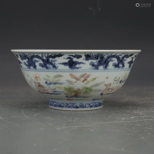 Ming dynasty Xuan De colorful bowl with mandarin duck