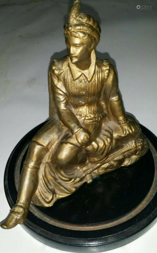 ANTIQUE BRONZE METAL, VICTORIAN PRINCE STATUE SCULPTURE