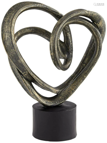 Looping Heart High Antique Bronze Sculpture