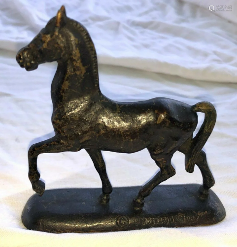 ANTIQUE BRONZE SIMON MOSELSIO 1927 STYLIZED HORSE