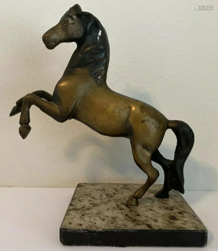 Mid Century Bronze Horse Sculpture Art Statue Signed