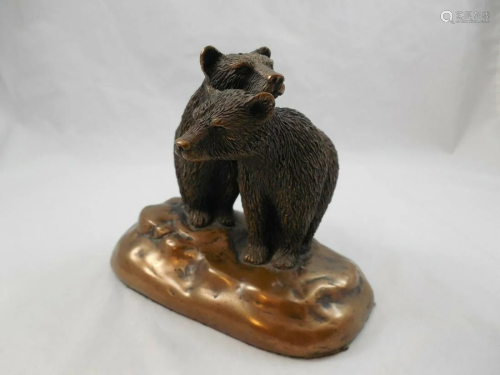 Phil Vanderlei Limited Bronze Two Bears on Rock Art