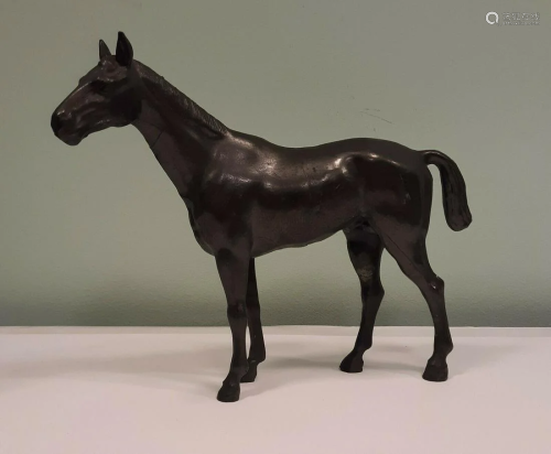 Rare Antique Bronze Male Horse Stallion Bare Back