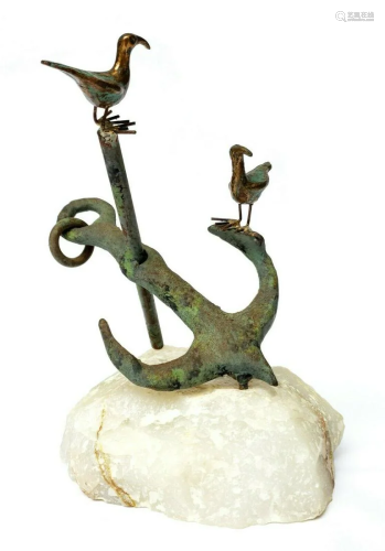 Jere Artisan House Brass Bronze Anchor Seagulls