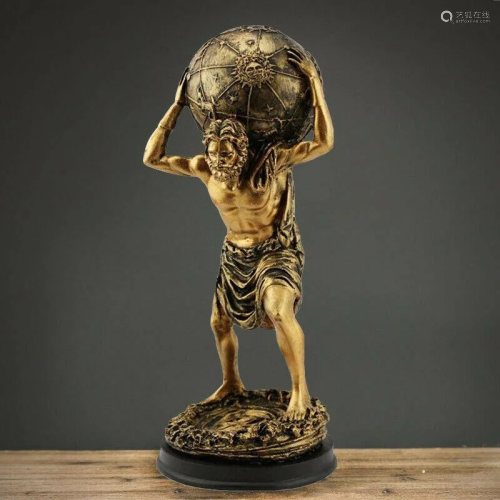 Bronze Atlas Globe Greek Titan Statue Carrying The