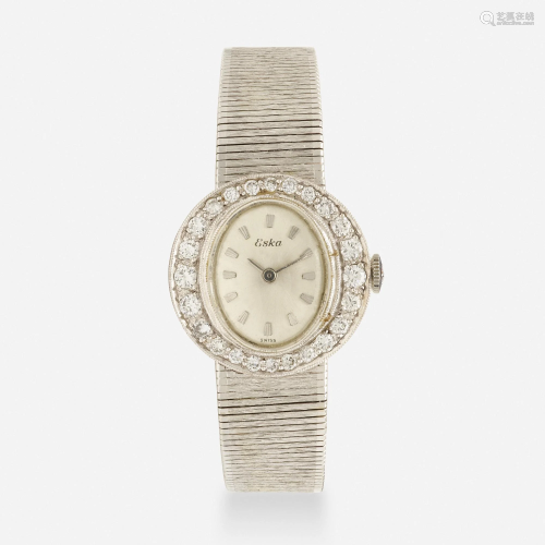 ESKA, Lady's diamond and white gold wristwatch