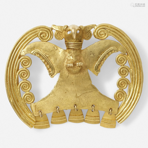 Van Cleef & Arpels, Aztec gold belt buckle/ pendant