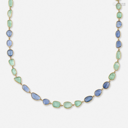 Emerald and sapphire necklace