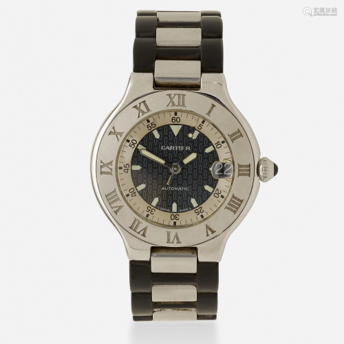 Cartier, '21 Autoscaph' wristwatch, Ref. 2427