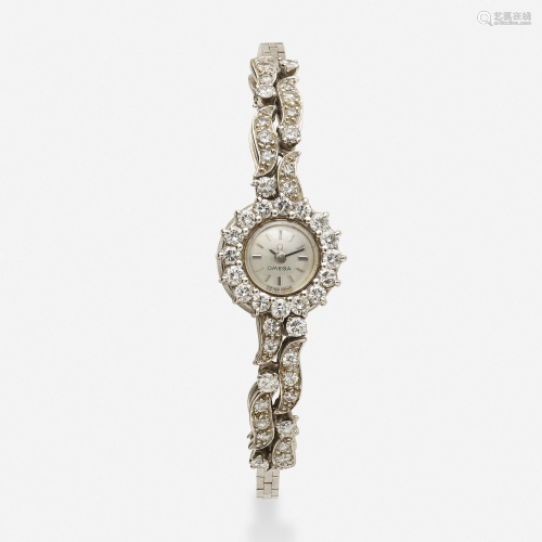 Omega, Diamond and white gold wristwatch