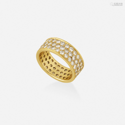 Diamond and gold band ring