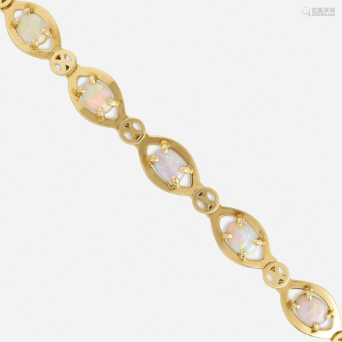 Opal and gold bracelet