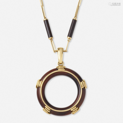 Asprey & Co., Wood and gold necklace