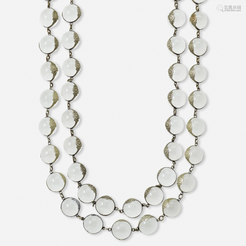 Two Art Deco crystal bead necklaces