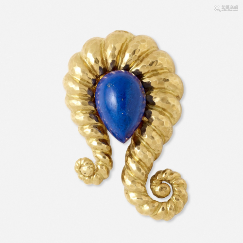 David Webb, Gold and gem-set pendant brooch