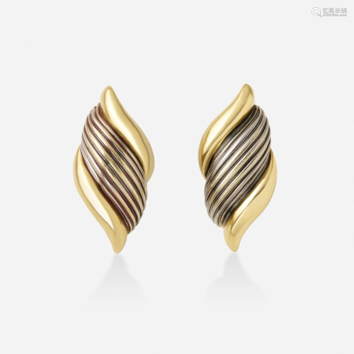 Gold two-tone earrings