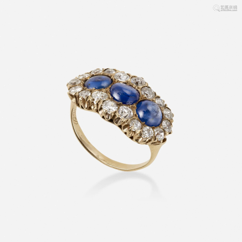 Antique sapphire and diamond ring