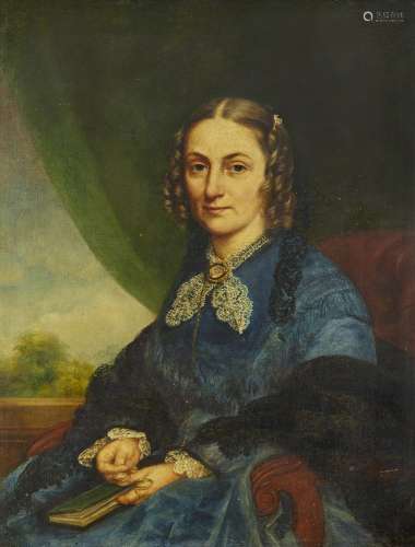 British School, mid-19th century- Portrait of a lady, tradit...