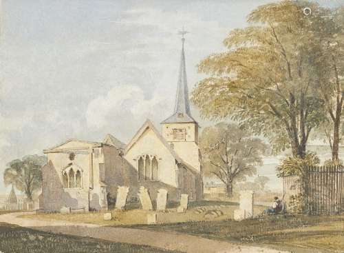 Charles Smith Varley, British 1811-1888- Chislehurst Church;...