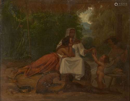 Attributed to Jean Leon Pallière, French 1823-1887- A family...